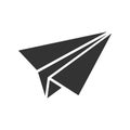 Paper airplane icon in flat style. Plane vector illustration on white isolated background. Air flight business concept Royalty Free Stock Photo