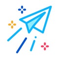 Paper airplane message icon vector outline illustration