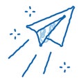 paper airplane message doodle icon hand drawn illustration