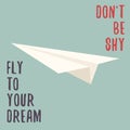 Paper airplane. Origami airplane. Airplane symbol. Royalty Free Stock Photo
