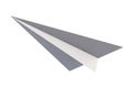 Paper airplane origami bottom view isolated on white background. Royalty Free Stock Photo