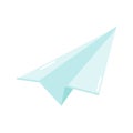 Paper airplane, origami, vector, flat illustration on white background Royalty Free Stock Photo