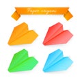 Paper airplane origami. Vector illustration Royalty Free Stock Photo