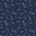 Paper airplane seamless pattern