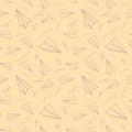 Paper airplane seamless pattern