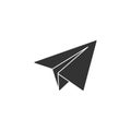 Paper airplane. Simple vector icon on white background for logo, sticker or label Royalty Free Stock Photo