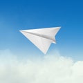 Paper airplane in the sky Royalty Free Stock Photo