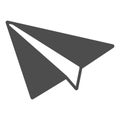 Paper airplane solid icon, Mechanical process concept. Vector graphics. Envelope air mail sign on white background Royalty Free Stock Photo