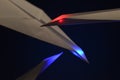 Paper airplanes with light in cockpit