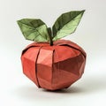 Paper apple with a green leaf on top Royalty Free Stock Photo