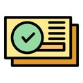 Paper approved election icon vector flat