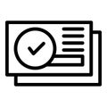 Paper approved election icon outline vector. Digital poll