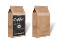 Paper arabica coffee package design mock up. empty coffee template packaging in vintage style. 3d vector illustration