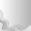 Paper art abstract gray and white water waves. Origami design template. Vector illustration