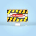 paper art of Caution file not found with computer,error,concept,idea,technology,vector Royalty Free Stock Photo