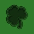 Paper art of cloverleaf. 3d illustration cloverleaf on St. Patricks Day. Vector illustration Royalty Free Stock Photo