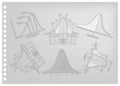 Paper Art Collection of Normal Distribution or Gaussian Bell Curve Royalty Free Stock Photo