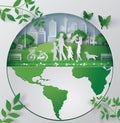 Paper art concept of eco friendly , save the earth Royalty Free Stock Photo