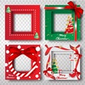 Paper art and craft of Merry Christmas border frame photo design Royalty Free Stock Photo