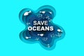 Paper art and cut style concept of World Oceans Day. Celebration dedicated to help protect sea earth and conserve water ecosystem Royalty Free Stock Photo