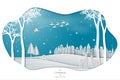 Paper art design with Santa Clause coming to town on blue background Royalty Free Stock Photo