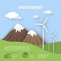 Paper art ecological banner green energy