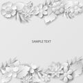 Paper art flowers background for cards. Vector illustration. EPS 10.