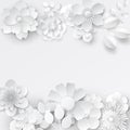 Paper art flowers. Paper art flowers design for banners, cards. Vector stock.