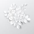 Paper art flowers. Paper art flowers design for banners, cards. Vector stock.