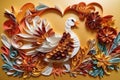 Paper Art Gobble: Quilling and Cut Illustration for Thanksgiving