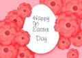 Paper Art with Happy Easter`s Day Festival, Spring Flower Background Vector