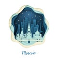 Paper art illustration of Moscow.