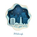 Paper art illustration of Pittsburgh. Origami concept.