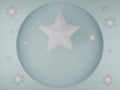 Paper Art illustration of a star with snowflakes in a winter blue background Royalty Free Stock Photo