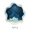 Paper art illustration of Sydney.