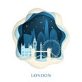 Paper art of London. Origami concept.