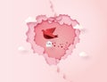 Paper art of Love and Valentine day Royalty Free Stock Photo