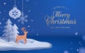 Paper art Merry Christmas card Royalty Free Stock Photo