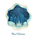 Paper art of New Orlean. Origami concept. Royalty Free Stock Photo