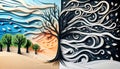 Paper Art Representation of Four Seasons