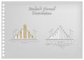 Paper Art Set of Normal Distribution Diagrams Royalty Free Stock Photo