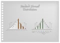 Paper Art Set of Normal Distribution Diagrams Royalty Free Stock Photo