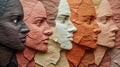 Paper Artwork Showing Different Skin Tones and Human Diversity Concept Royalty Free Stock Photo