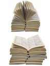 Paper back books used collage white isolated background Royalty Free Stock Photo