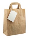 Paper bag blank tag isolated Royalty Free Stock Photo
