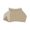 Paper bag crushed garbage isolated. package rubbish on white background