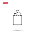 Paper bag food icon vector isolated 2 Royalty Free Stock Photo