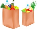 Paper bag with healthy food