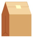 Paper bag icon. Closed brown sealed package