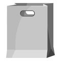 Paper bag icon, gray monochrome style Royalty Free Stock Photo